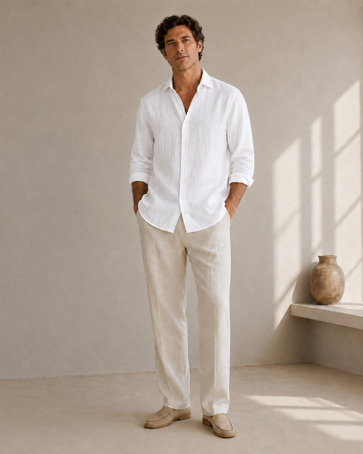 Pure Linen Classic Shirt White | Men's Linen | asBERYL