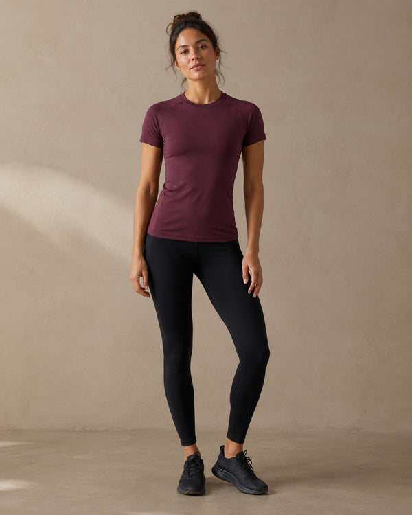 Activewear Compression T-Shirt Raglan Sleeves | Maroon Red | asBERYL UAE |