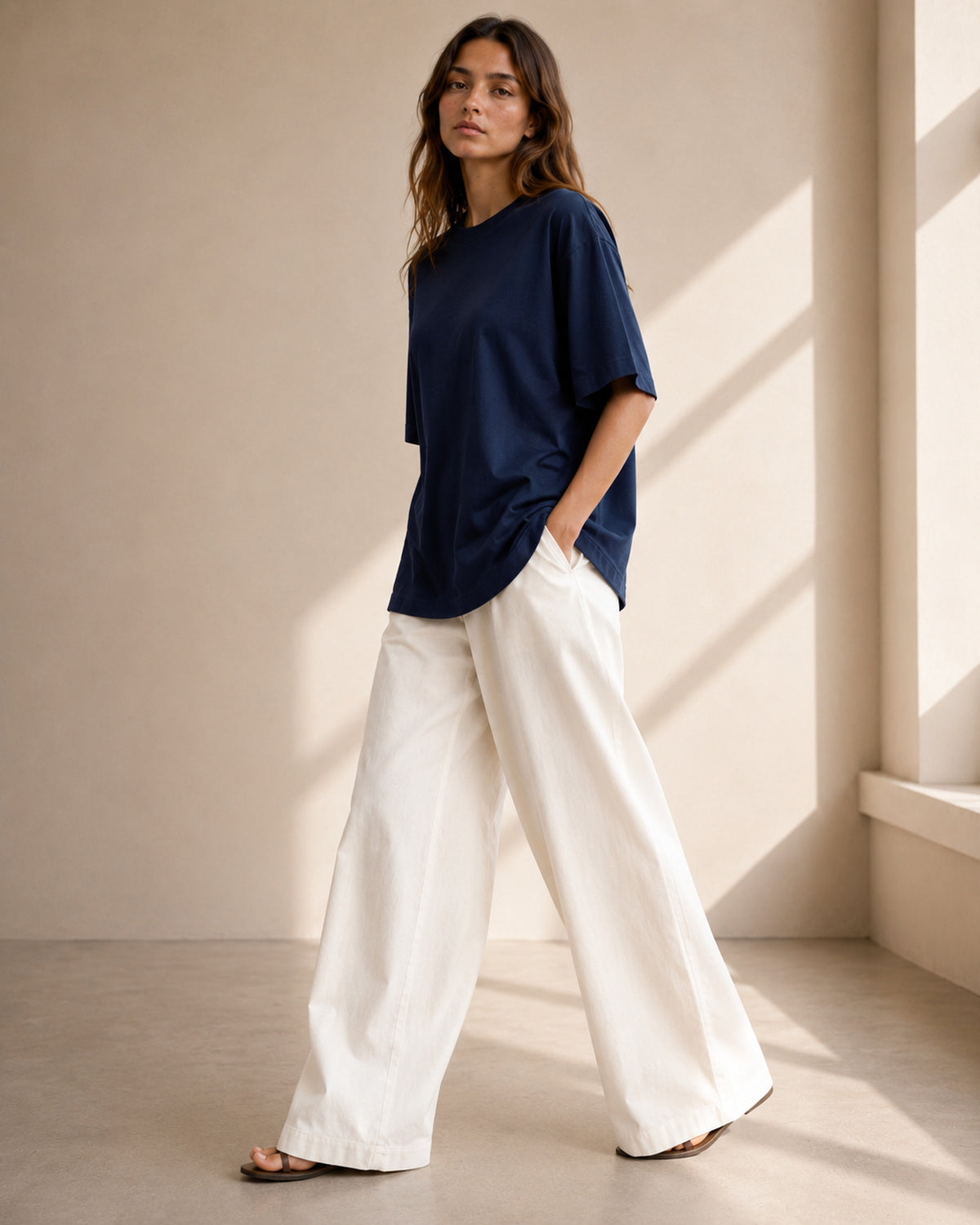 Oversized Women | Navy Blue T-Shirt | Premium Cotton | asBERYL