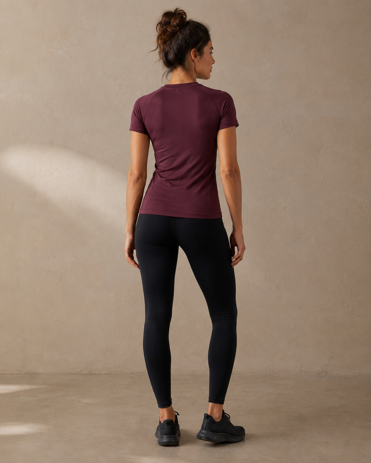Activewear Compression T-Shirt Raglan Sleeves | Maroon Red | asBERYL UAE |