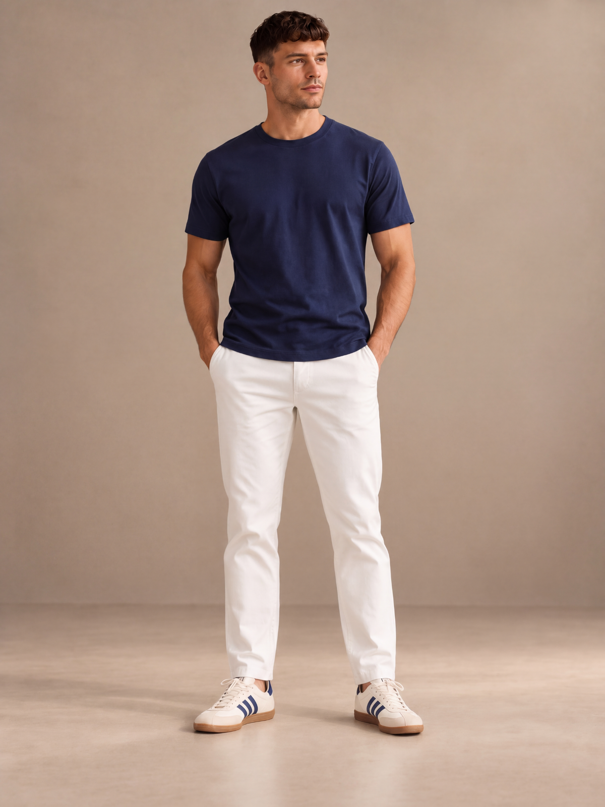 Normal Fit | Navy Blue Crew Neck T-Shirt | Premium Cotton | asBERYL