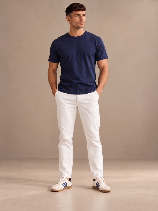 Normal Fit | Navy Blue Crew Neck T-Shirt | Premium Cotton | asBERYL