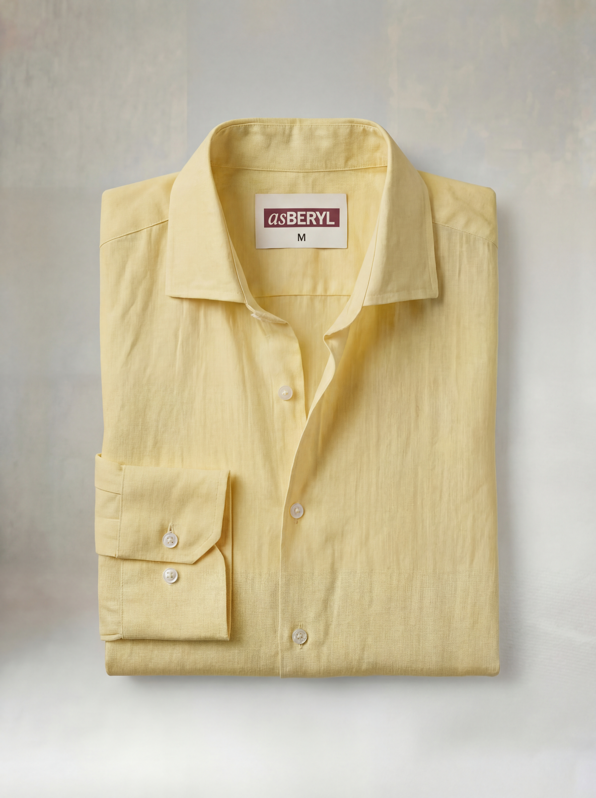Pure Linen Classic Shirt | Yellow | Men's Linen | asBERYL