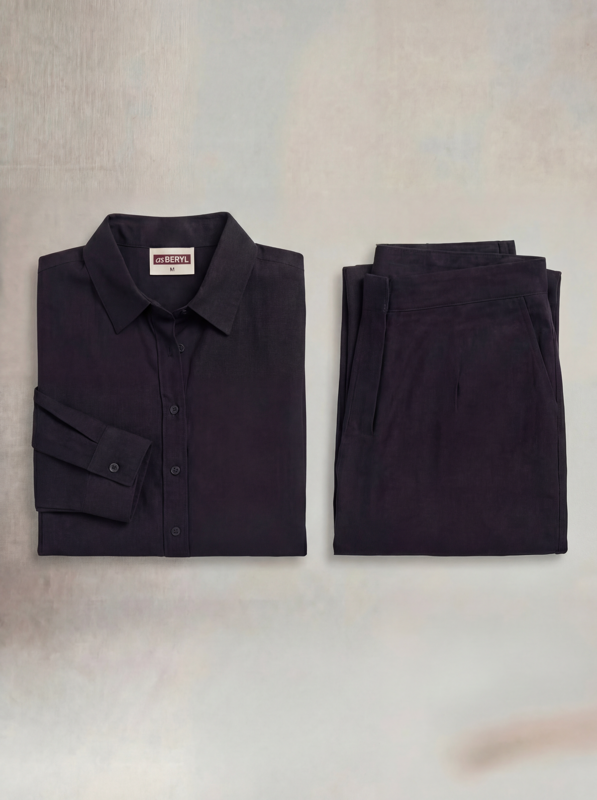 Black Linen Co-ord Set Women | Two-Piece | asBERYL UAE