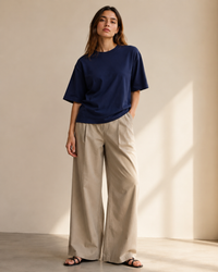 Oversized  Women | Navy Blue T-Shirt | 220gsm | asBERYL UAE