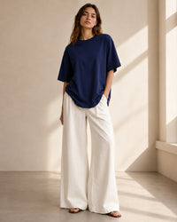 Oversized Women | Navy Blue T-Shirt | Premium Cotton | asBERYL
