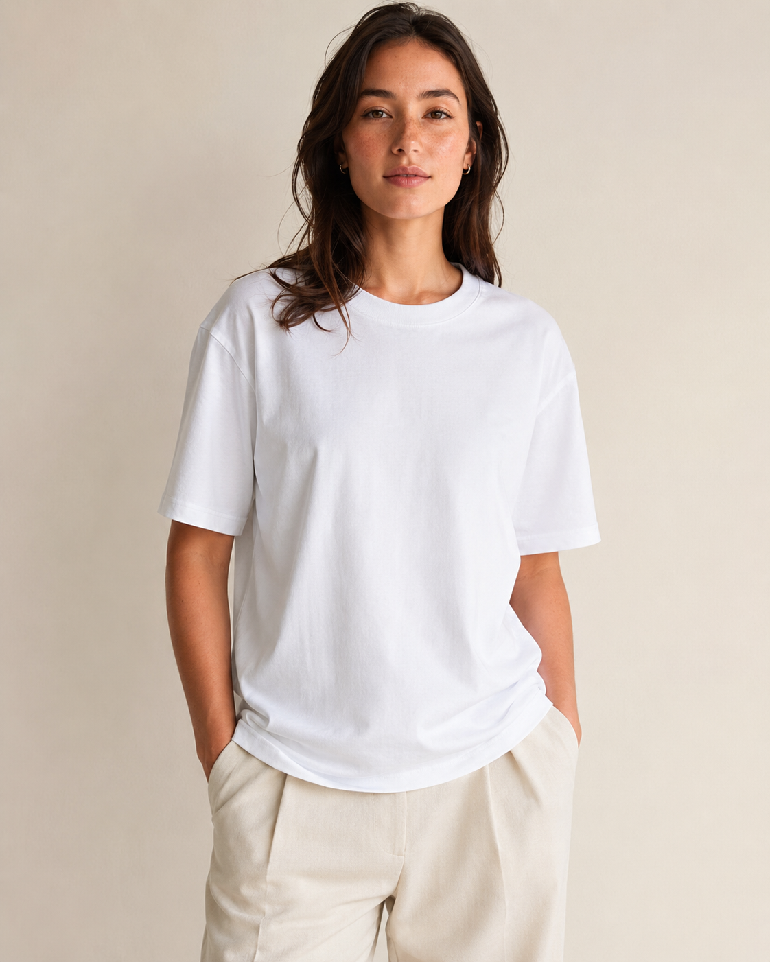 Oversized Women |  White T-Shirt | 220gsm| asBERYL UAE