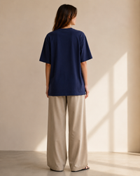 Oversized  Women | Navy Blue T-Shirt | 220gsm | asBERYL UAE