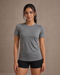 Activewear Compression T-Shirt Raglan Sleeves | Grey | asBERYL UAE |