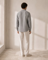 Pure Linen Classic Shirt Grey | Men's Linen | asBERYL