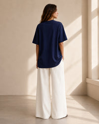 Oversized Women | Navy Blue T-Shirt | Premium Cotton | asBERYL