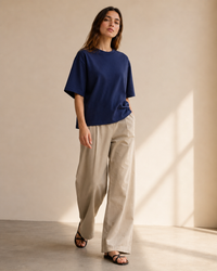 Oversized  Women | Navy Blue T-Shirt | 220gsm | asBERYL UAE