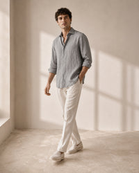 Pure Linen Classic Shirt Grey | Men's Linen | asBERYL