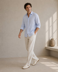 Pure Linen Classic Shirt | Blue | Men's Linen | asBERYL