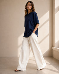 Oversized Women | Navy Blue T-Shirt | Premium Cotton | asBERYL