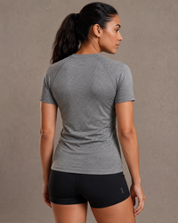 Activewear Compression T-Shirt Raglan Sleeves | Grey | asBERYL UAE |