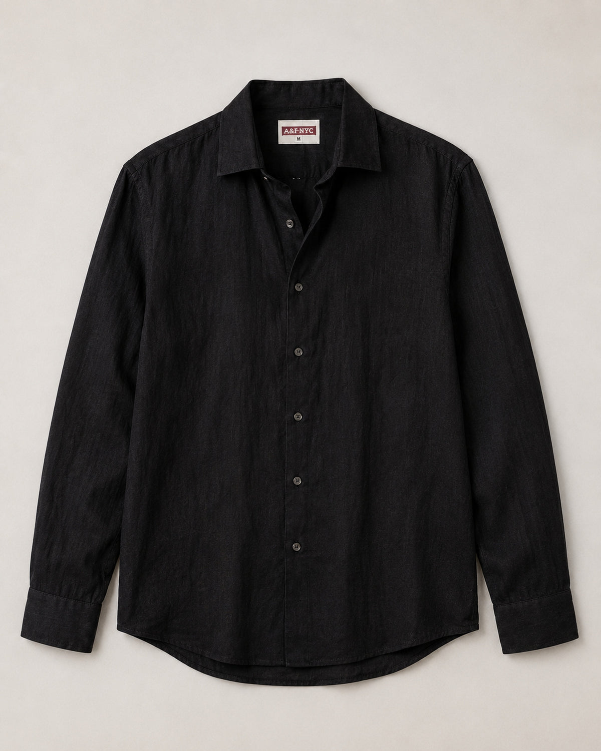 Pure Linen Classic Shirt | Black | Men's Linen | asBERYL