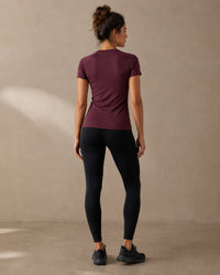 Activewear Compression T-Shirt Raglan Sleeves | Maroon Red | asBERYL UAE |