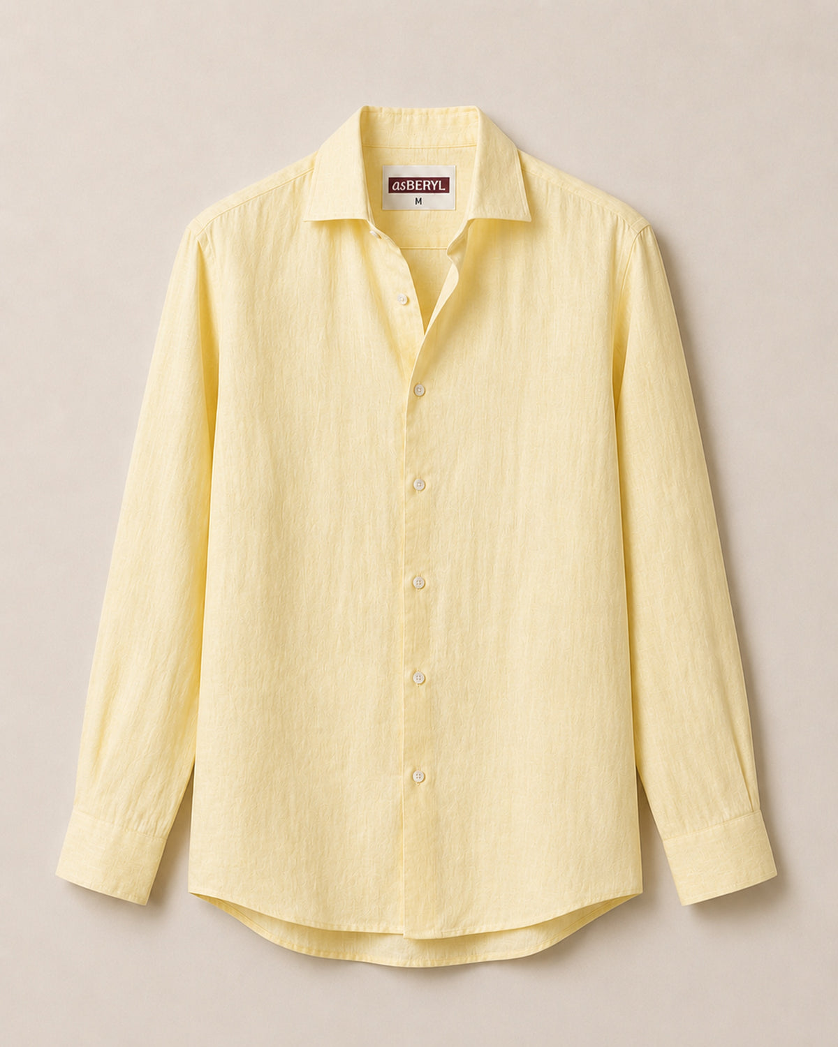 Pure Linen Classic Shirt | Yellow | Men's Linen | asBERYL