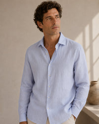 Pure Linen Classic Shirt | Blue | Men's Linen | asBERYL