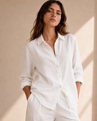 White Linen Co-ord Set Women | Two-Piece | asBERYL UAE