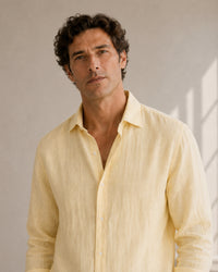 Pure Linen Classic Shirt | Yellow | Men's Linen | asBERYL