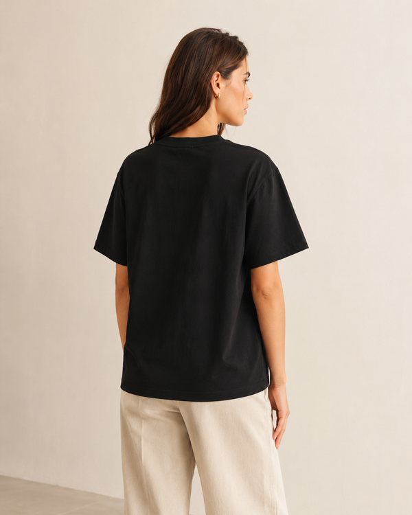 Oversized  Women | Black T-Shirt | 220gsm | asBERYL UAE
