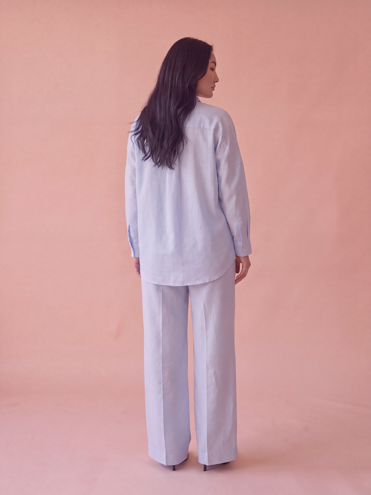 Powder Blue Linen Co-ord Set Women | Two-Piece | asBERYL UAE