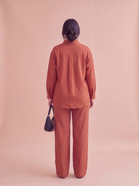 Burnt Orange Linen Co-ord Set Women | Two-Piece | asBERYL UAE