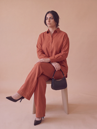 Burnt Orange Linen Co-ord Set Women | Two-Piece | asBERYL UAE
