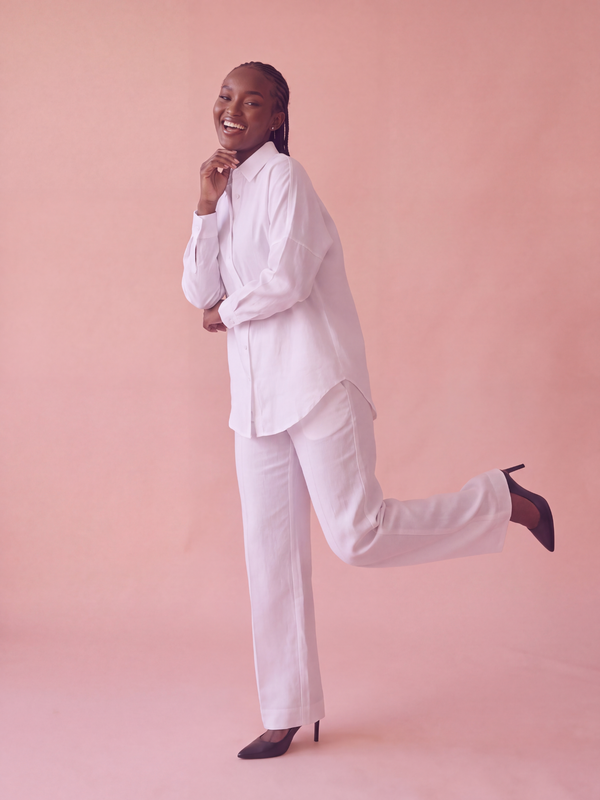 White Linen Co-ord Set Women | Two-Piece | asBERYL UAE