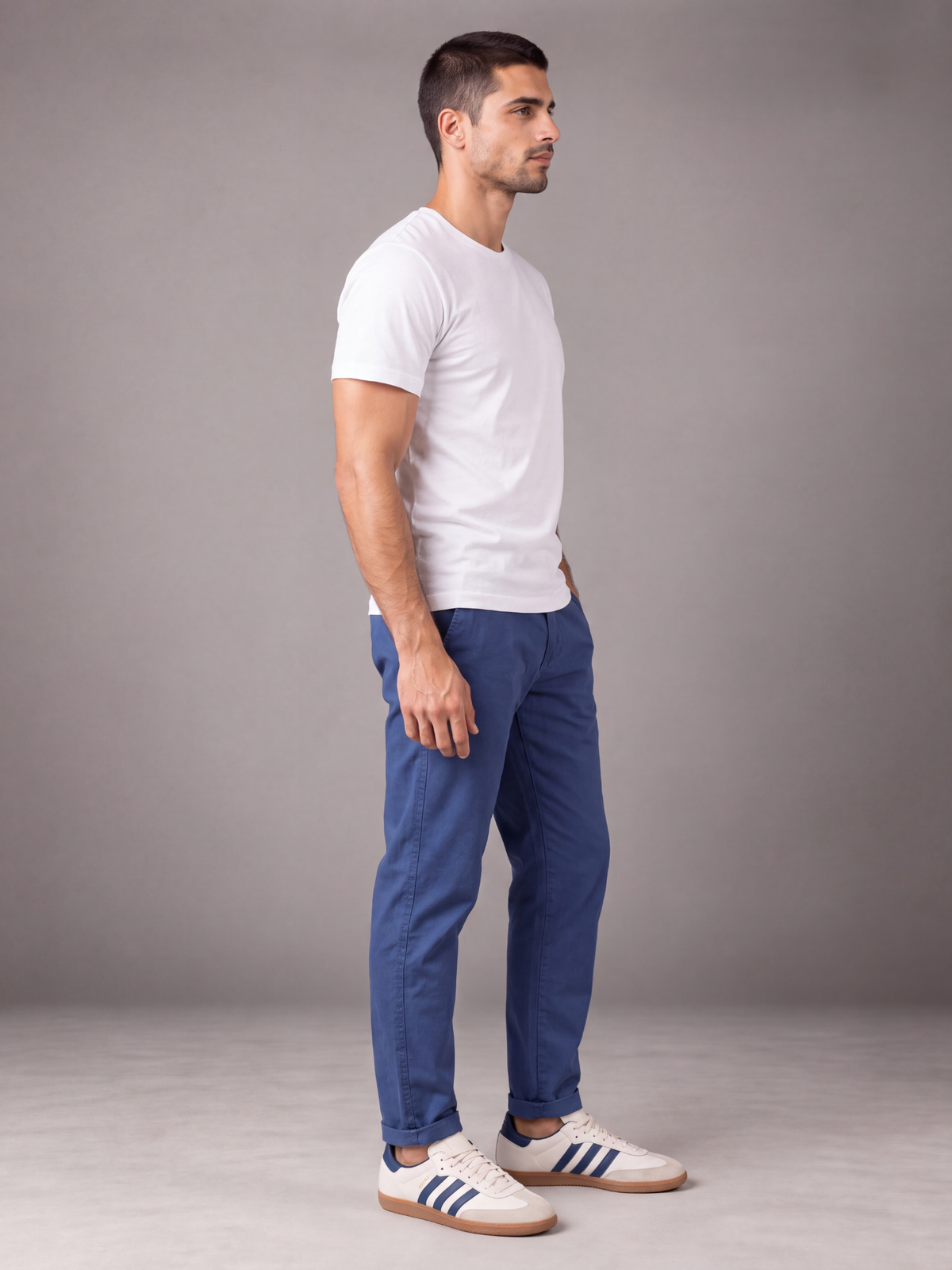 Normal Fit | White Crew Neck T-Shirt | Premium Cotton | asBERYL