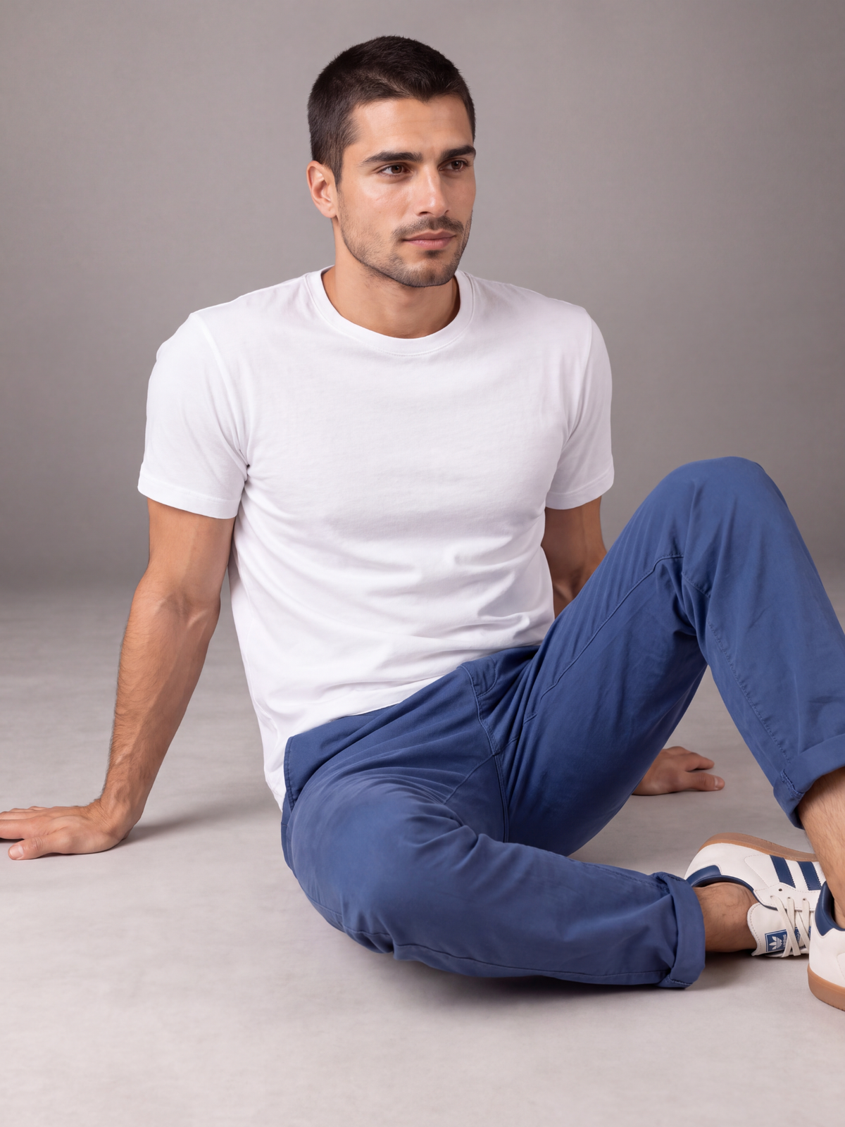 Normal Fit | White Crew Neck T-Shirt | Premium Cotton | asBERYL