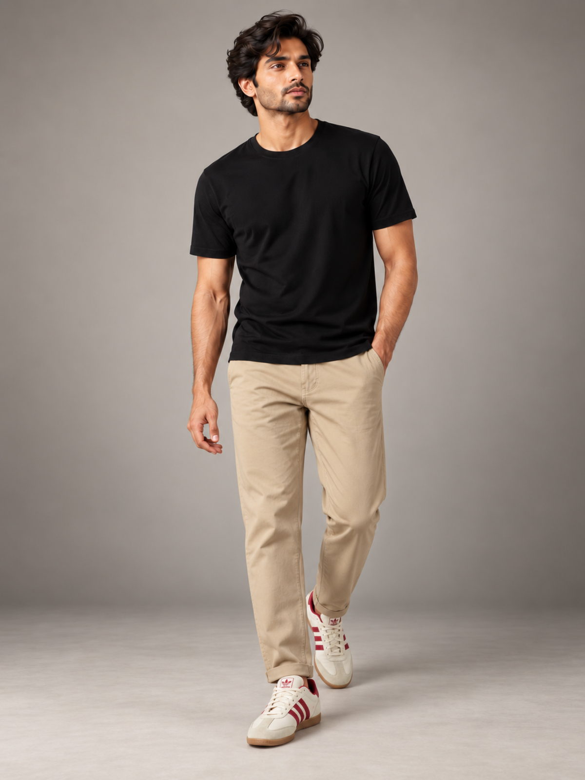 Normal Fit | Black Crew Neck T-Shirt | Premium Cotton | asBERYL
