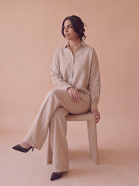 Beige Linen Co-ord Set Women | Two-Piece |  asBERYL UAE