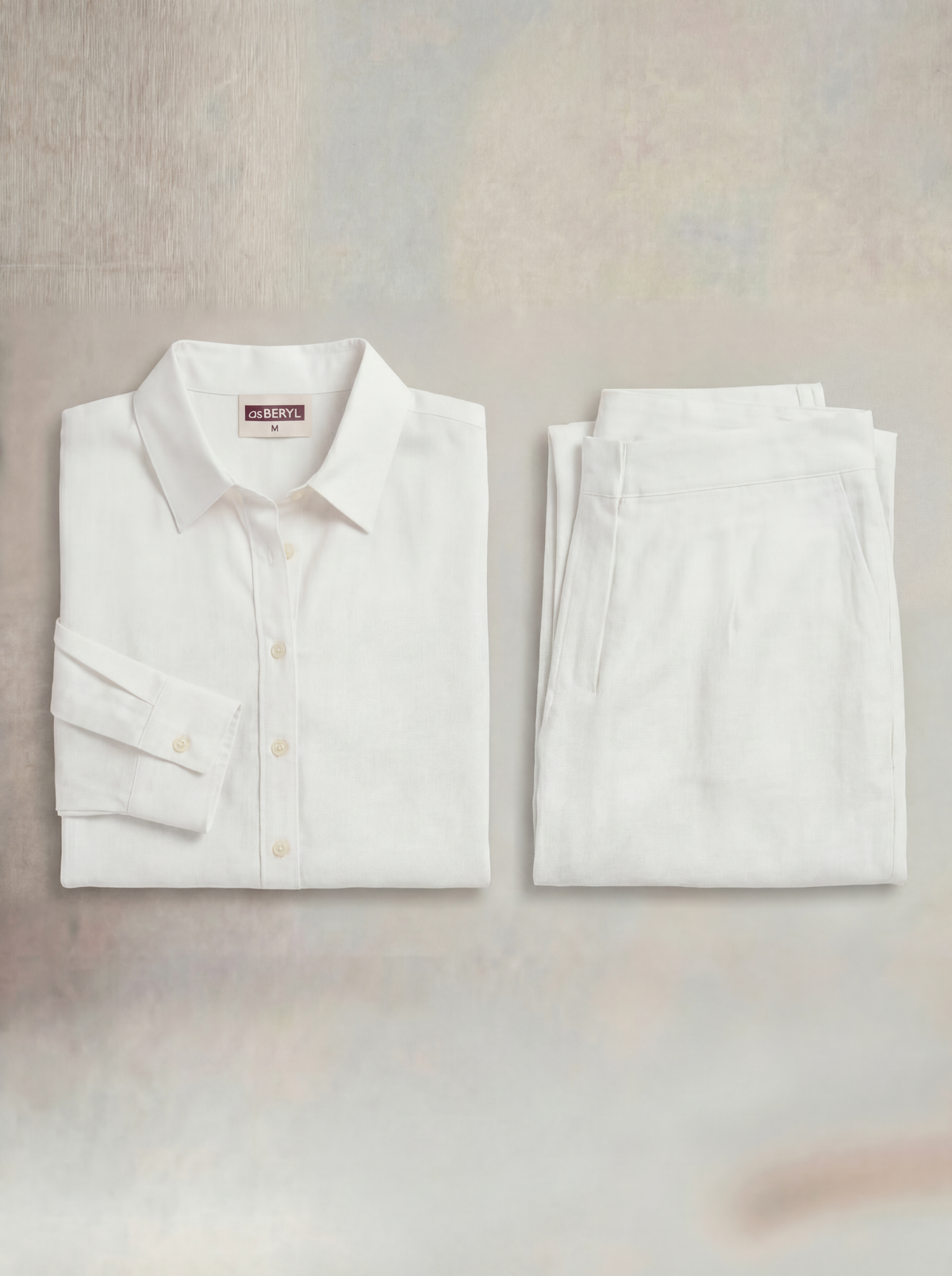 White Linen Co-ord Set Women | Two-Piece | asBERYL UAE
