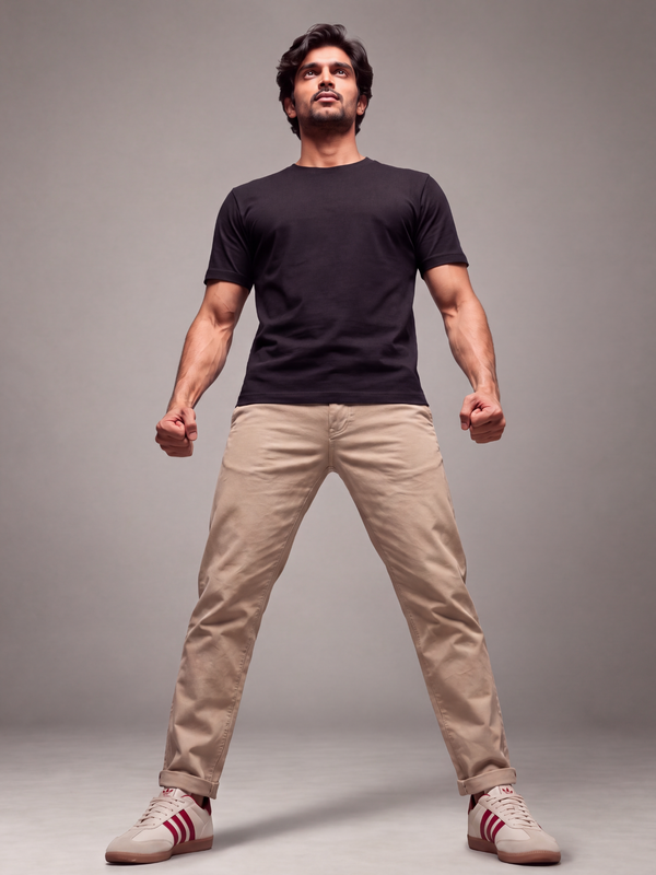 Normal Fit | Black Crew Neck T-Shirt | Premium Cotton | asBERYL